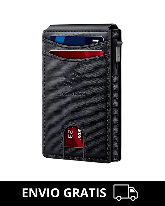 Tarjetero ASACEG A1 – Cuero genuino